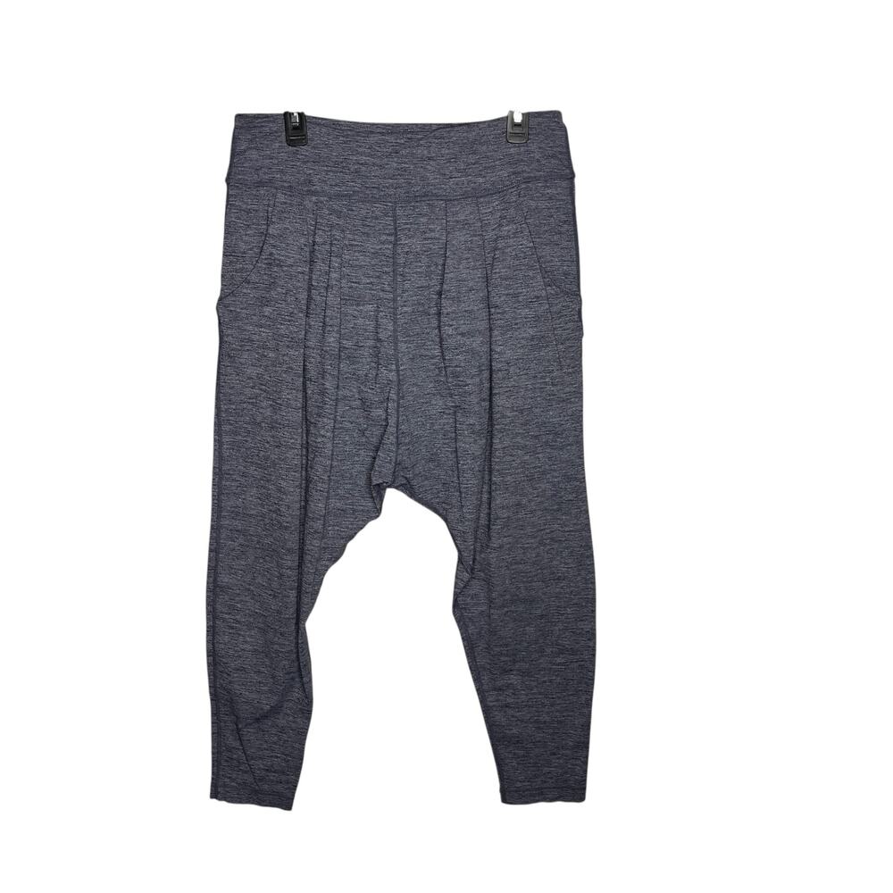 Lululemon Crop Pants Womens 8 Happy Hatha Heathered Deep Indigo Harem Yoga - Picture 1 of 7